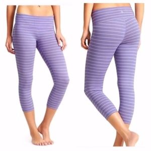 Athleta Lavender Stripe Chaturanga Crop